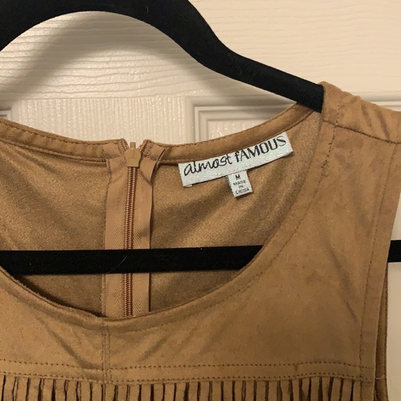 Never worn, faux suede dress with fringe! - Picture 2 of 2